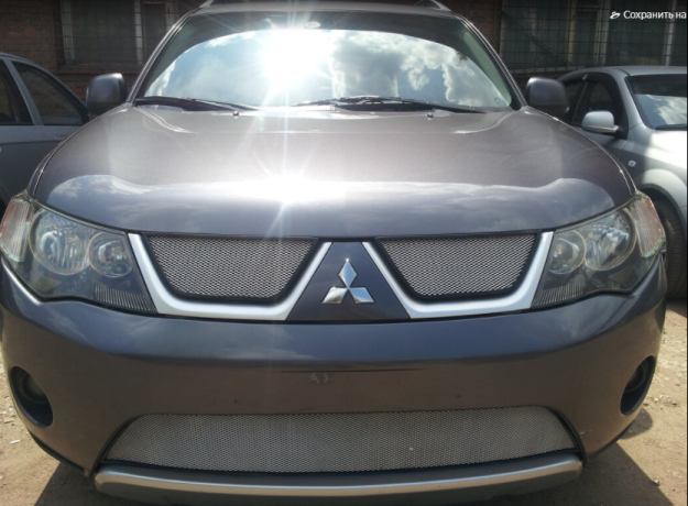 Защита радиатора "Standart" Mitsubishi Outlander XL (2006-2010) низ, хром купить недорого с доставкой в Москва
