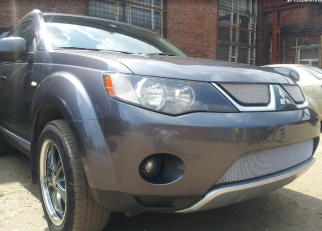 Защита радиатора "Standart" Mitsubishi Outlander XL (2006-2010) низ, хром купить недорого с доставкой в Москва