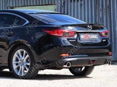 Диффузор заднего бампера var №1 (ровный + стоп сигнал) для Mazda 6 (2013-н.в.)