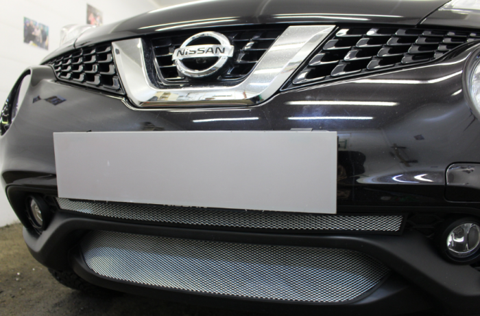 Защита радиатора "Standart" Nissan Juke (2014-2020) низ, хром купить недорого с доставкой в Москва