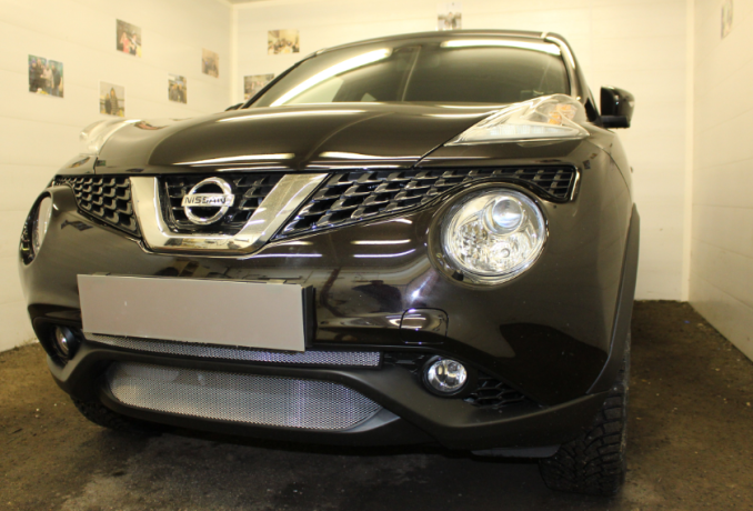 Защита радиатора "Standart" Nissan Juke (2014-2020) низ, хром купить недорого с доставкой в Москва