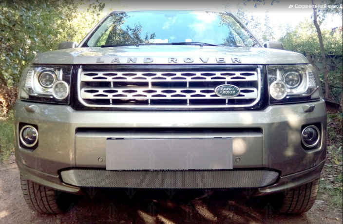 Защита радиатора "Standart" Land Rover Freelander II рестайлинг 2, бензин (2012-2014) хром купить недорого с доставкой в Москва