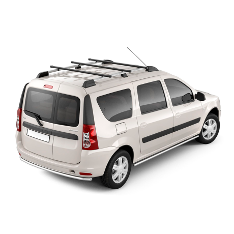 Рейлинги с тремя поперечинами профиль 1,20 (Серебристый муар) "Усиленный" для L@DA L@ЯGUS (2012-н.в.) купить недорого с доставкой в Москва