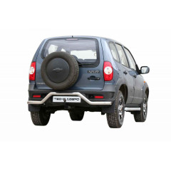 Защита заднего бампера труба с проступью «Волна» для B@3 2123 &quot;Chevrolet Niv@&quot; RS(Нерж. Сталь)