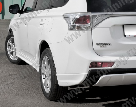 Клыки (накладки) заднего бампера "Broomer Design" для Mitsubishi Outlander (2012-2014) купить недорого с доставкой в Москва