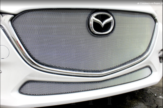 Защита радиатора "Standart" Mazda 3 рестайлинг (2016-2019) низ, хром купить недорого с доставкой в Москва