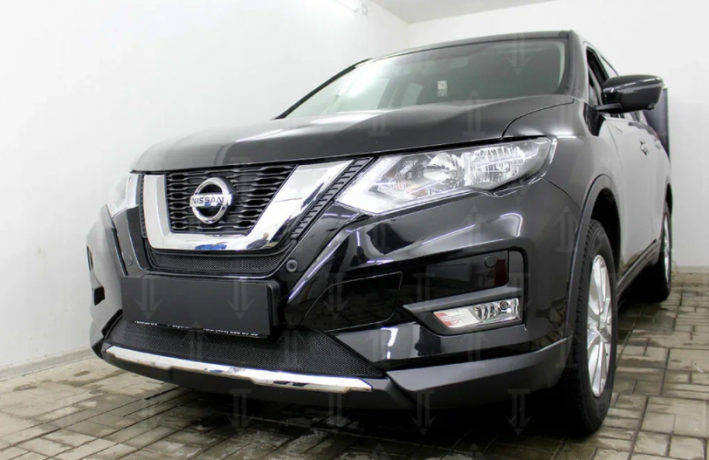 Защита радиатора "Standart" Nissan X-Trail (2017-н.в.) низ, чёрная купить недорого с доставкой в Москва
