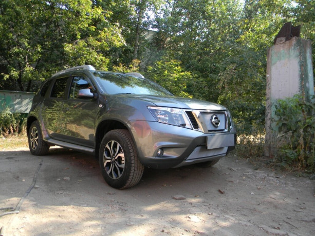 Защита радиатора "Standart" Nissan Terrano (2014-н.в.) верх, хром купить недорого с доставкой в Москва