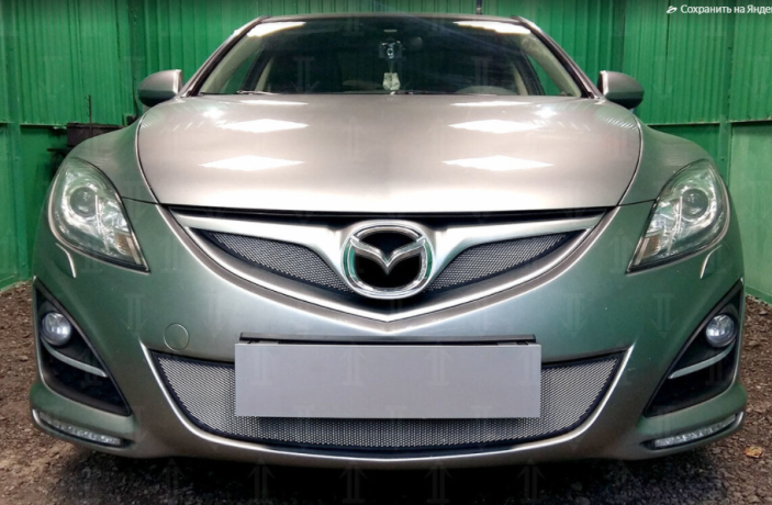 Защита радиатора "Standart" Mazda 6 (2010-2012) верх, чёрная купить недорого с доставкой в Москва