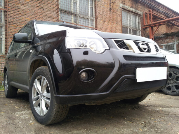 Защита радиатора "Standart" Nissan X-Trail (2011-2015) средняя, чёрная купить недорого с доставкой в Москва
