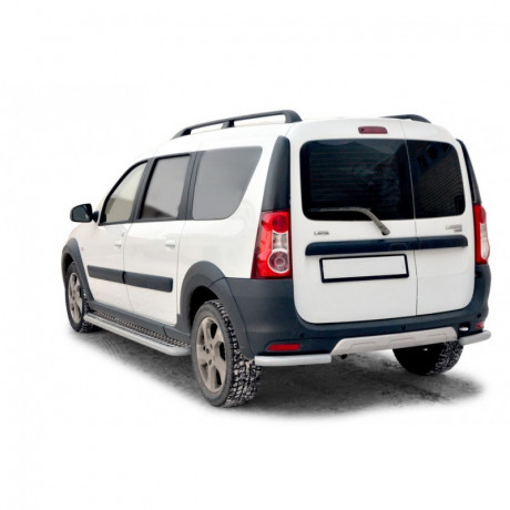 Защита заднего бампера «Уголки» для L@DA L@ЯGUS (d51), нержавеющая сталь купить недорого с доставкой в Москва