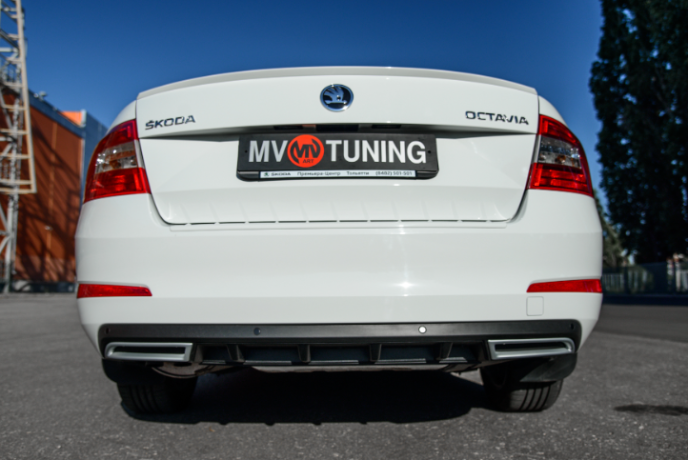 Имитация насадок глушителя (под покраску) для Skoda Octavia III A7 (2013-2020) купить недорого с доставкой в Москва