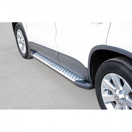 Защита порогов «Бумер» алюминиевая с резинкой для Volkswagen Tiguan (2011-2017) купить недорого с доставкой в Москва