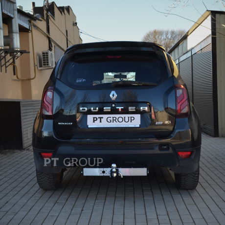 ТСУ /съёмный квадрат/ с НЕРЖ накладкой RENAULT Duster 2016-2020 г.в. купить недорого с доставкой в Москва