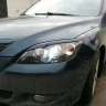 Накладки на фары (реснички) "Корнер" для Mazda 3 хэтчбэк (2003-2009) купить недорого с доставкой в Москва