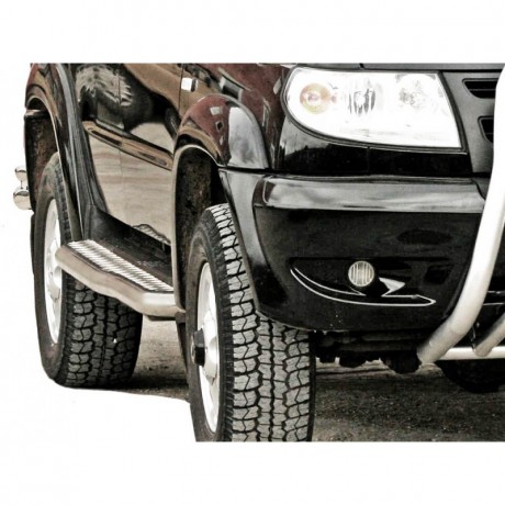 защита порогов с перегибом и алюминиевым листом (d63.5) на У@З 3163 p@triot(окрашенное) купить недорого с доставкой в Москва