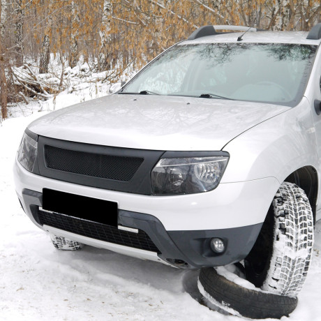 Решетка радиатора "DM-style" (тисненый пластик) для Renault Duster (2010-2021) купить недорого с доставкой в Москва