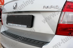 Защитная накладка заднего бампера (под покраску) для Skoda Rapid (2012-2020)