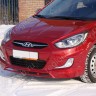 Накладка (юбка) переднего бампера var №2 для Hyundai Solaris (2010-2013) купить недорого с доставкой в Москва