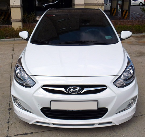 Накладка (юбка) переднего бампера var №2 для Hyundai Solaris (2010-2013) купить недорого с доставкой в Москва