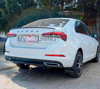 Имитация насадок глушителя "RS Style" SILVER для Skoda Rapid (2020-н.в.) купить недорого с доставкой в Москва