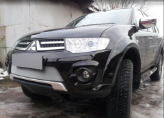 Защита радиатора "Standart" Mitsubishi L200 (2014-2015), Pajero Sport (2014-2017) калуга, хром