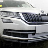 Защита радиатора "Standart" Skoda Kodiaq (2016-н.в.) низ с парктроником, хром купить недорого с доставкой в Москва