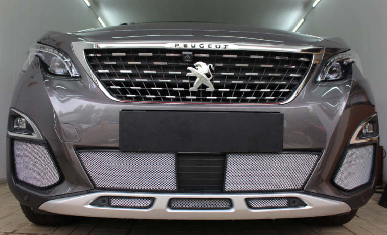 Защита радиатора "Standart" Peugeot 3008 (2016-2020) низ, хром купить недорого с доставкой в Москва